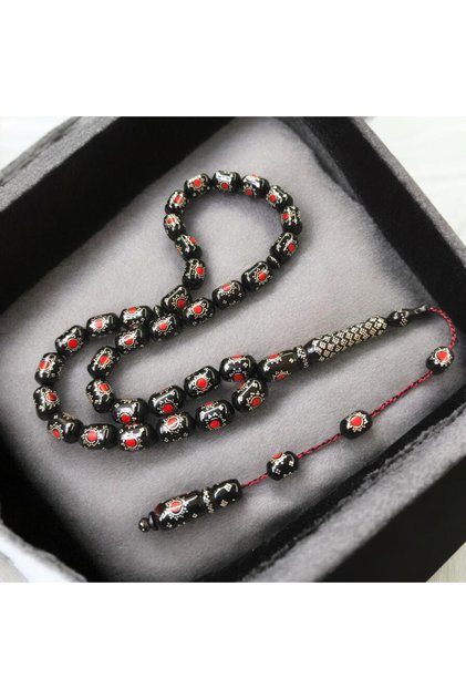 Premium Class Special Silver Engraved Capsule Cut Kuka Prayer Beads