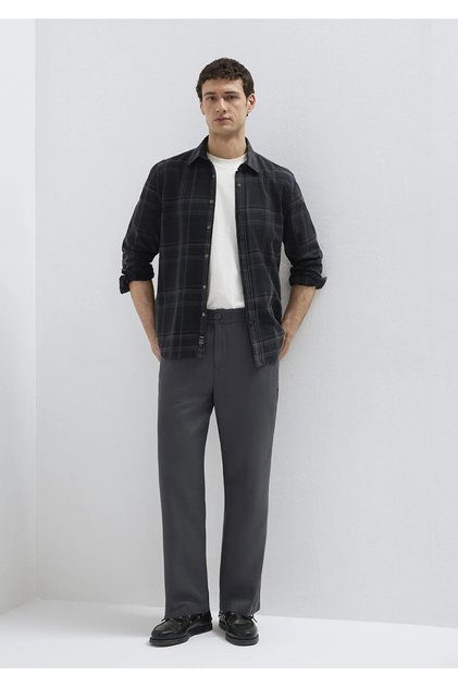 Pantalone antracit boje sa elastičnim strukom 0010557-85540
