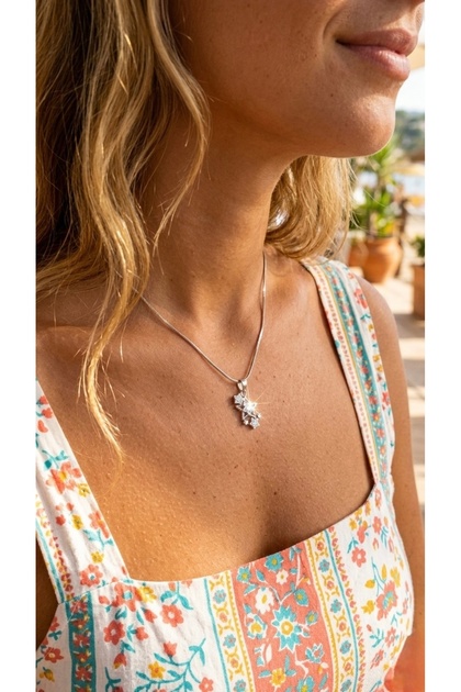 Steel Necklace, Anti-Tarnish, Anti-Allergic, Vintage Zircon Figured (2 Years Importer Guarantee)