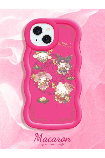 Simple Red Silicone Phone Case Kitty Pattern Compatible with iPhone 13 Shockproof