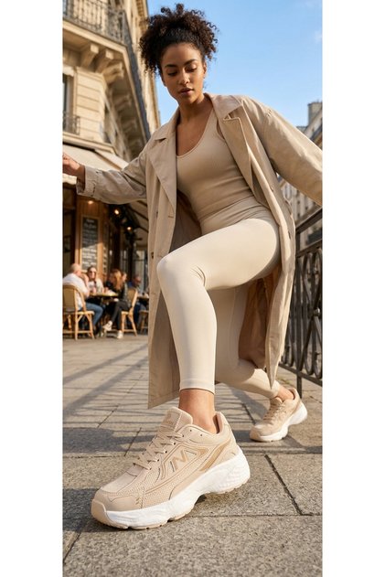 Soft Sole Sports Shoes Lightweight Walking and Casual Running Shoes Beige