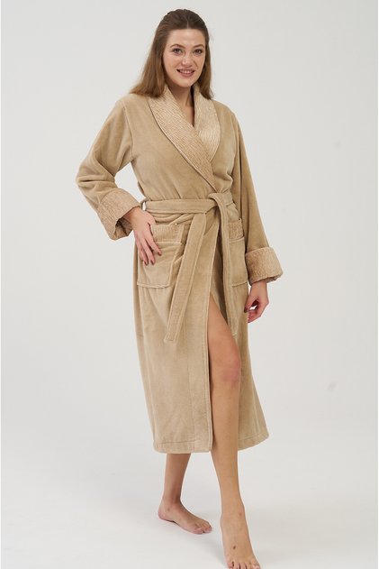 Shalyaka Collar Quilted Bamboo Cotton Bathrobe
