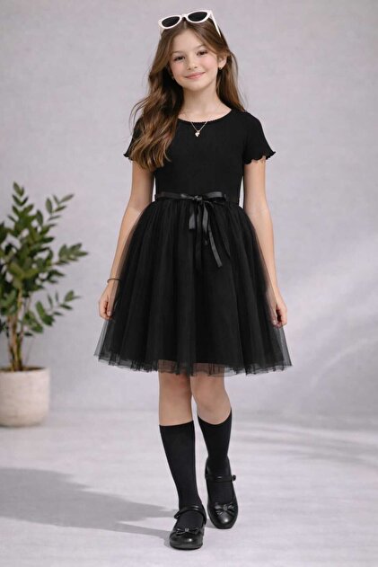 short black tutu dress La Femme Short Babydoll Tulle Homecoming Dress 32629 Black / 00