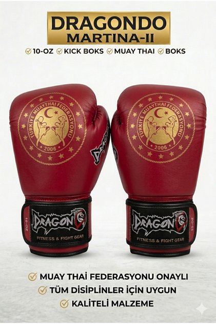 Martina-II Profesyonel Boks Eldiveni Muay Thai Onaylı Kick Boks Fitness Resmi ve amatör maçlar