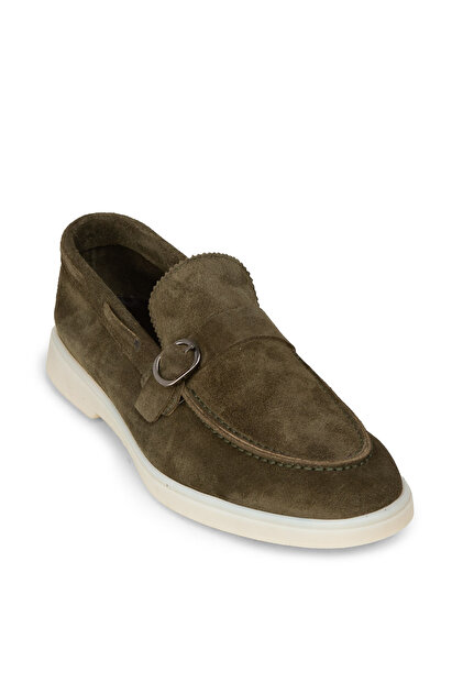 Deery Erkek Hakiki Süet Yeşil Tokalı Loafer - Fiyatı, Yorumları