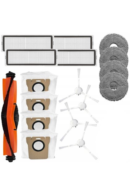 Set De Accesorii Pentru Aspiratoare Xiaomi Mi Robot Vacuum X10+, X20+, AreoSe, Perie Principala, 4 Perii Laterale, 4 Filtre Hepa, 4 Mopuri, 4 Saci Pentru Praf, Multicolor