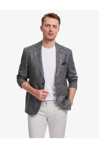 Navy Blue Slim Fit Jacket 50324301-Vr033