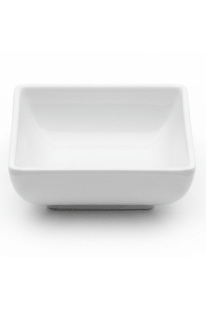 White Square Melamine Sauce Bowl 7 x 7 cm Minimalist Dip Bowl for Serving Sauces