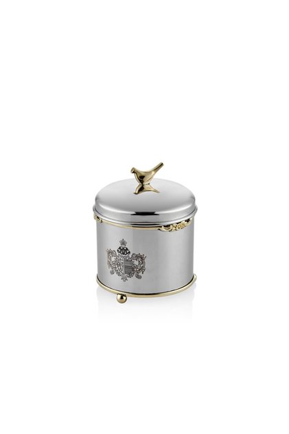 Jar Silver Lid Round Large 12X12X16 cm 1Mg-82L
