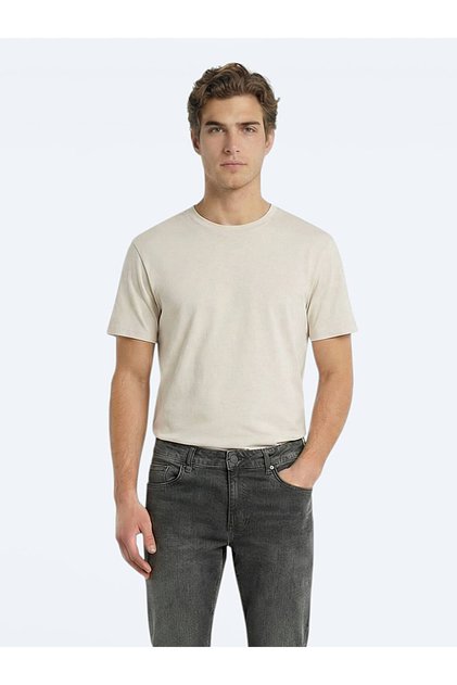 Stone Plain 100% Cotton T-Shirt