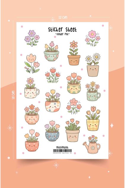 Flower Pot – Saksıda Çiçekler Sticker Seti #193