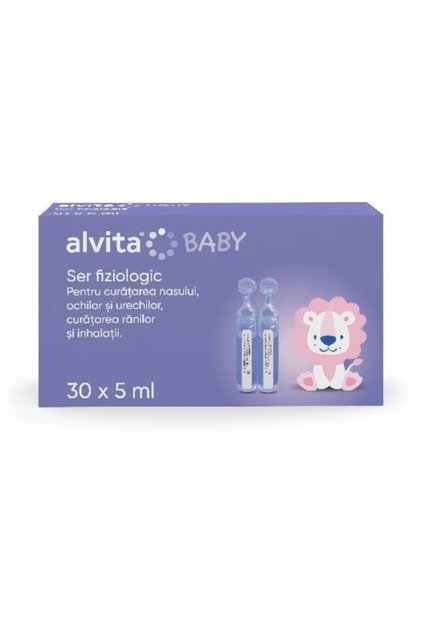 Soluție Salină, 30 fiole monodoză x 5 ml, soluție izotonică pentru igiena nazală, oculară și auriculară, fabricat în Franța