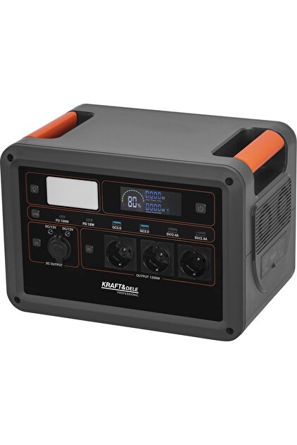 Statie de alimentare portabila, lanterna incorporata, 230V, 1152Wh / 25,6V, 2000 W, 12V, USB, DC, Kr