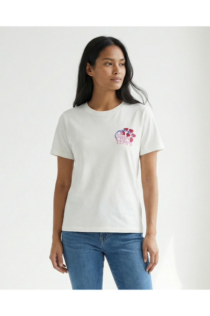 Women White Printed T-Shirt
