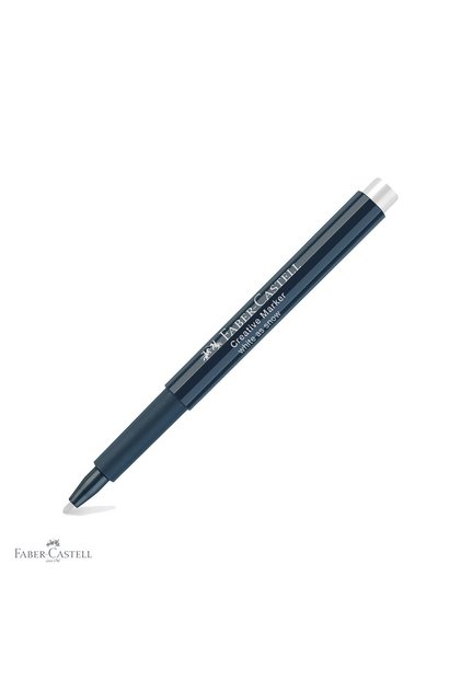 Marker creativ alb Faber-Castell, vârf de 1,5 mm, pentru hârtie, sticlă, plastic și metal
