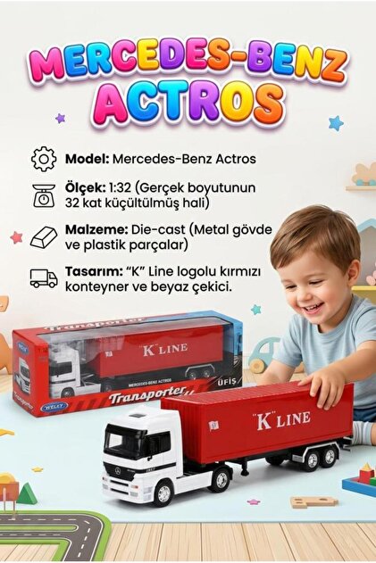 Tıfıl Toys Welly 1:32 Ölçekli Lisanslı Orjinal Mercedes-Benz
