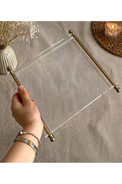 なみのすけさま専用　KanazawaPOLES 115cm CHANCE GİFT Premium Pleksi Şeffaf Tepsi Gold Pirinç Saplı Kırılmaz