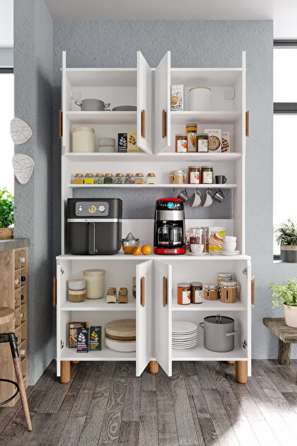 mapahomeliving Flora FLR8120 Bohem Kahve Köşesi 8 Kapaklı MDF