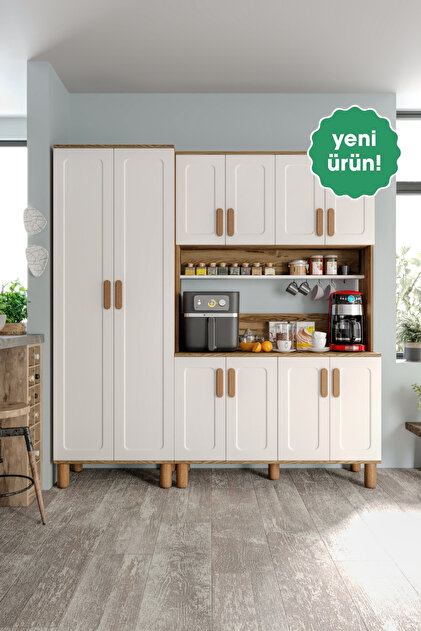mapahomeliving Flora FLR10190 Bohem Kahve Köşesi 10 Kapaklı MDF
