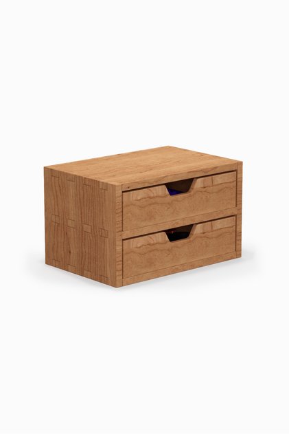 Desna Two-Tier Two-Drawer Cabinet - Cherry | 18 cm X 12.1 cm X 10.8 cm |