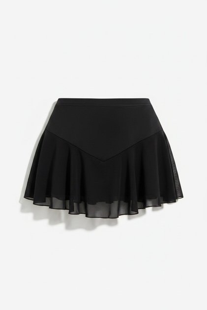 Women's Black High Waist Tulle Detailed Mini Skirt Stylish Skirt with Shorts