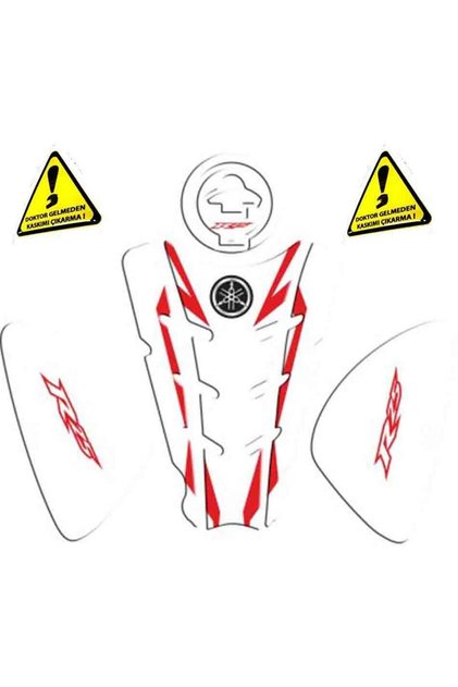 R25 Uyumlu TANK PAD SET KIRMIZI - BEYAZ