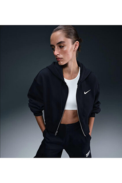 Nike Sportswear Phoenix Fleece Loose Crop Full-Zip Hooded Kadın