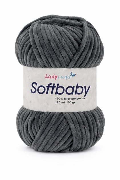 Softbaby (Velvet-Chenille) Hand Knitting Yarn 555 Dark Gray