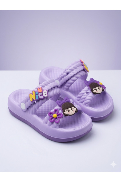 Cottony Comfort for Little Feet! Girls' Non-Slip Sole Orthopedic Supported Sandals Slippers