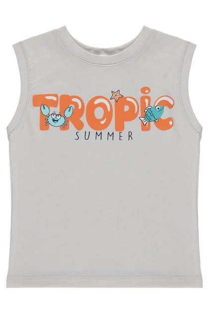 Tropic Printed T-Shirt for 2-5 Years Old - Dark Stone Color