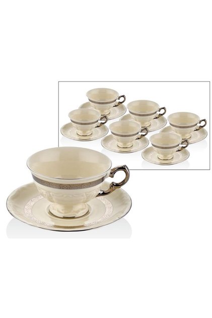 Florid White Silver 6 'lı Tea Cups Set Çay Fincanı