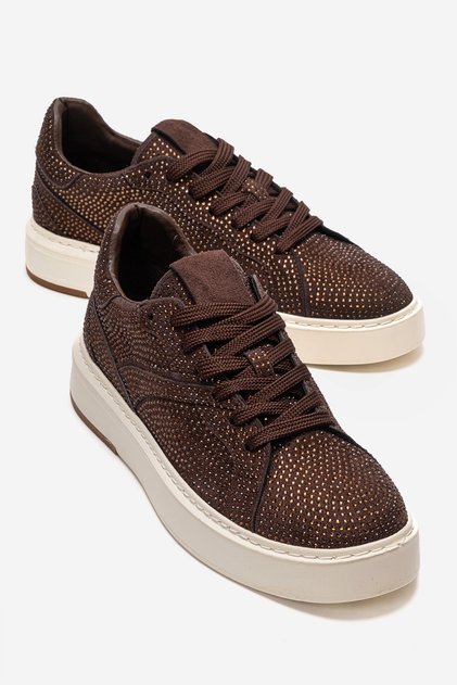 Berina Brown Suede Stone Women's Casual Sports Shoes