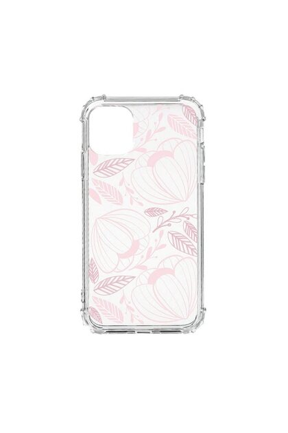 Husă Antișoc din Silicon Compatibilă cu Apple iPhone 13 Pro, Flori Roz, Protecție la Cădere de Grad Militar, AS 113