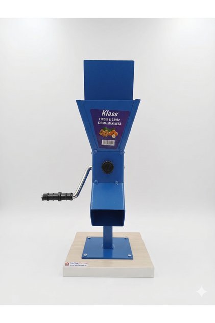 Nuts - Walnuts - Almonds Crushing Machine Crusher with Metal Cover - Fixed to the Wood - Blue - 31X16X16Cm