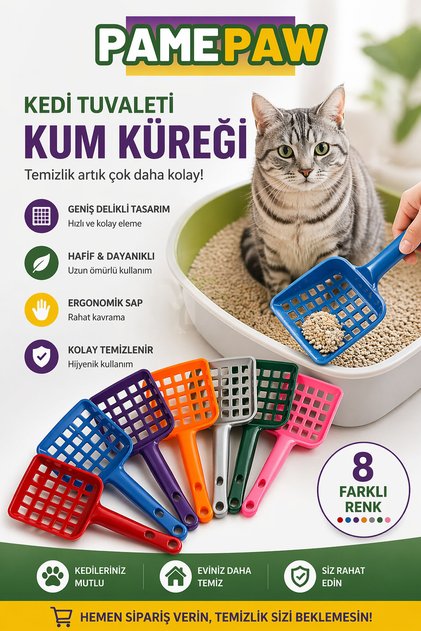 Kedi Kumu Küreği – Pratik Temizleme & Kum Toplama Aparatı
