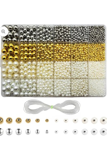Giant Round Pearl Beads and Connectors Jewelry Bracelet Making Kit Hobby Supplies