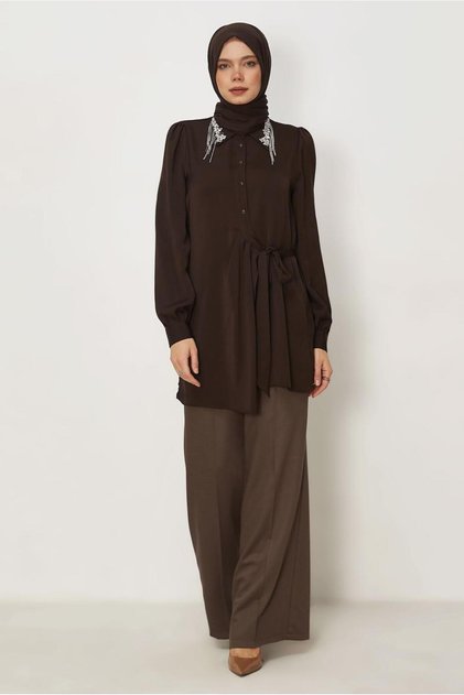 Belted Tunic with Stone Details 46585