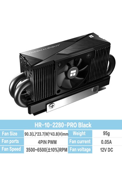 HR-10-2280-PRO-BK Thermalright HR-10 2280 M.2 SSD Heat Sink 4 AGHP Heat Pipe vest Radiator With Ther