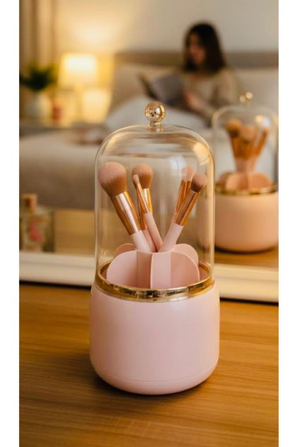 Makeup Brushes-Pens Organizer with Flip-Open Lid and 6 Inner Compartments