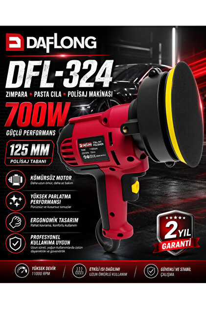 しらたま Daflong 700W 125 MM ZIMPARA ARABA PASTA CİLA POLİSAJ MAKİNASI DFL