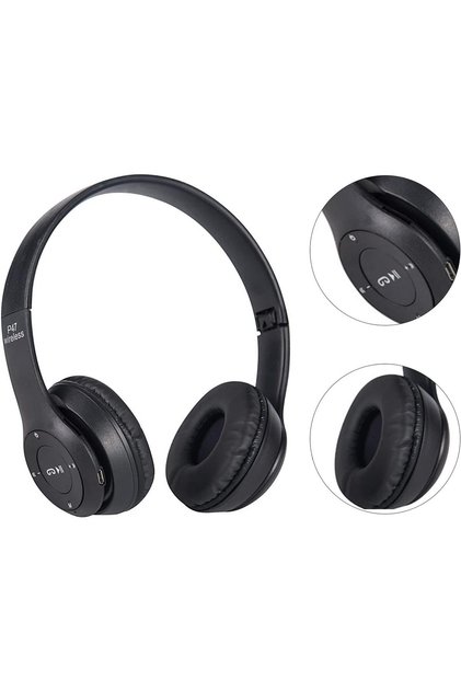 Căști Bluetooth P47 over-ear cu microfon, Bluetooth 5.0, design pliabil, bas puternic, autonomie extinsă a bateriei – Compatibile cu telefon, laptop, PC