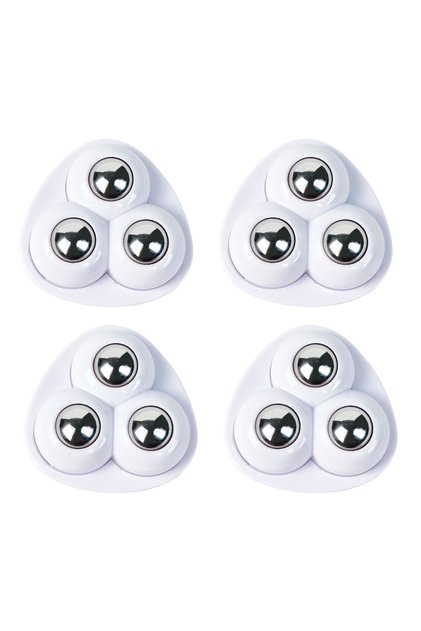 White Style A Self Adhesive Paste Universal Wheel 360 Degree Free Rotation Small Wheels No Noise for