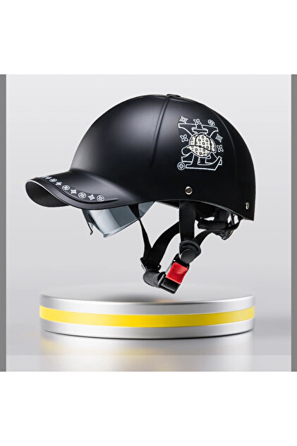 black motorcycle helmet Men Women 2025 New Unisex Baseball-Cap Style Summer Half Helmet for Electric