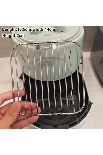 Square 14cm Round Square Cooking Rack 304 Stainless Steel Thicken Air Fryer Rack With Foot Grid Gril