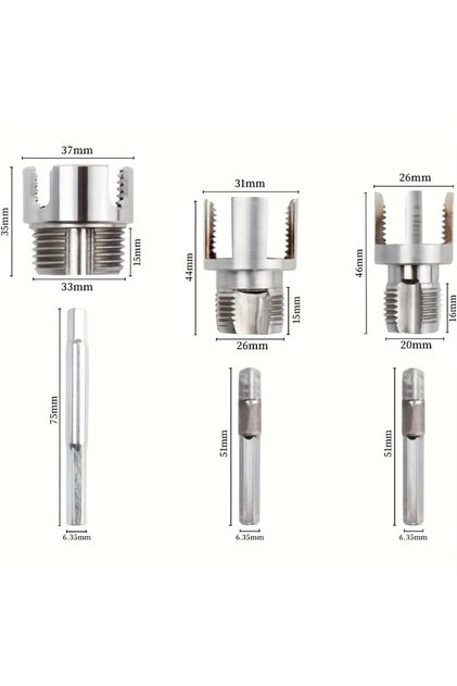 3 PCS AT43-3 3Pcs Integrated Pipe Threading Tool | Dual-Function Internal & External Cutter for 1/2"