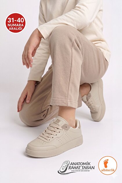 Unisex Kız Erkek Çocuk Yetişkin Bağcıklı Yumuşak Rahat Esnek Taban Sneaker Spor Ayakkabı