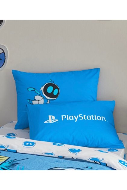 Zorluteks Out Playstation Astrobot Patterned 2 Pieces 100% Cotton Fabric Pillowcases 50X70 cm