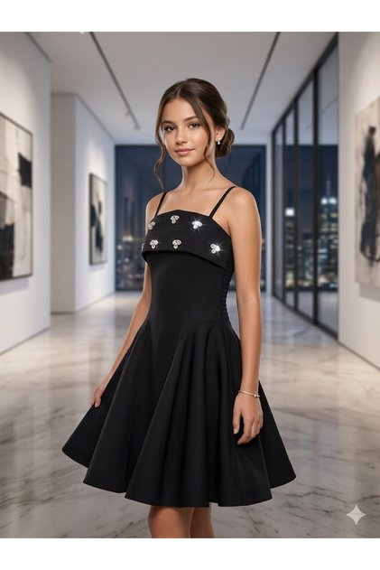 Stylish Design Off-The-Shoulder Kids Evening Dress Graduation Gown