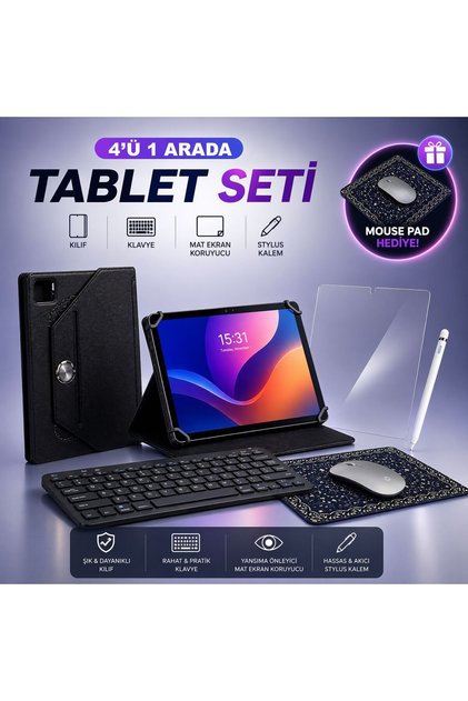 Poco Pad X1 11.2 Uyumlu 4’lü Tablet Seti Klavye + Kılıf + Kalem