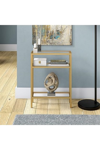 Gold 3-Tier Console Table Modern TV Stand Hallway Table Living Room Console Table